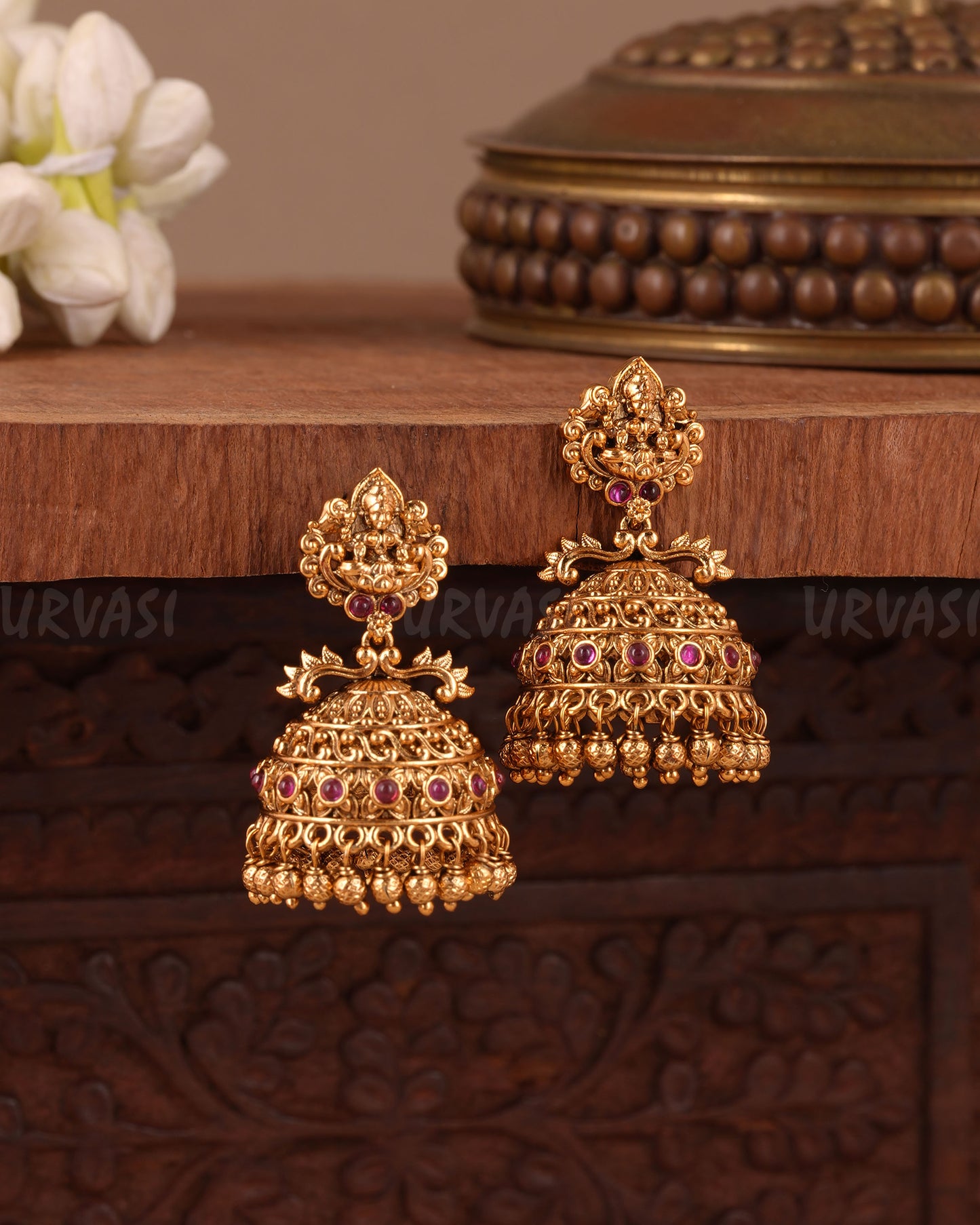Gold-Toned Traditional Lakshmi Earring ER 1034