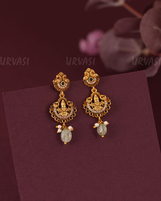 Gold-Toned Peacock Lakshmi Earrings ER 1056