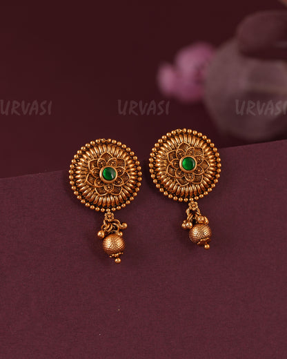 Gold-Toned Floral  Kemp-Stud Earring ER 1145