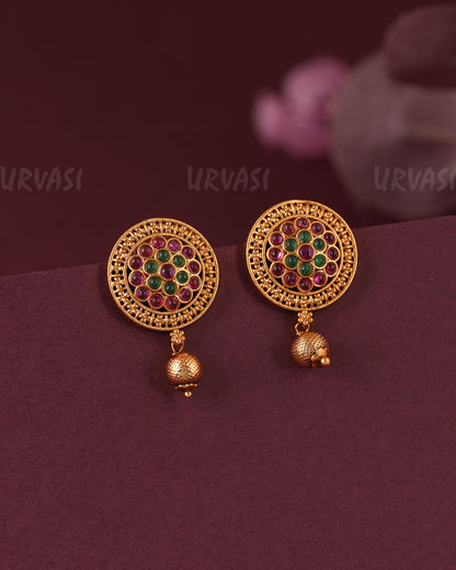 Gold-Toned Floral Kemp-Stud Earring ER 1146