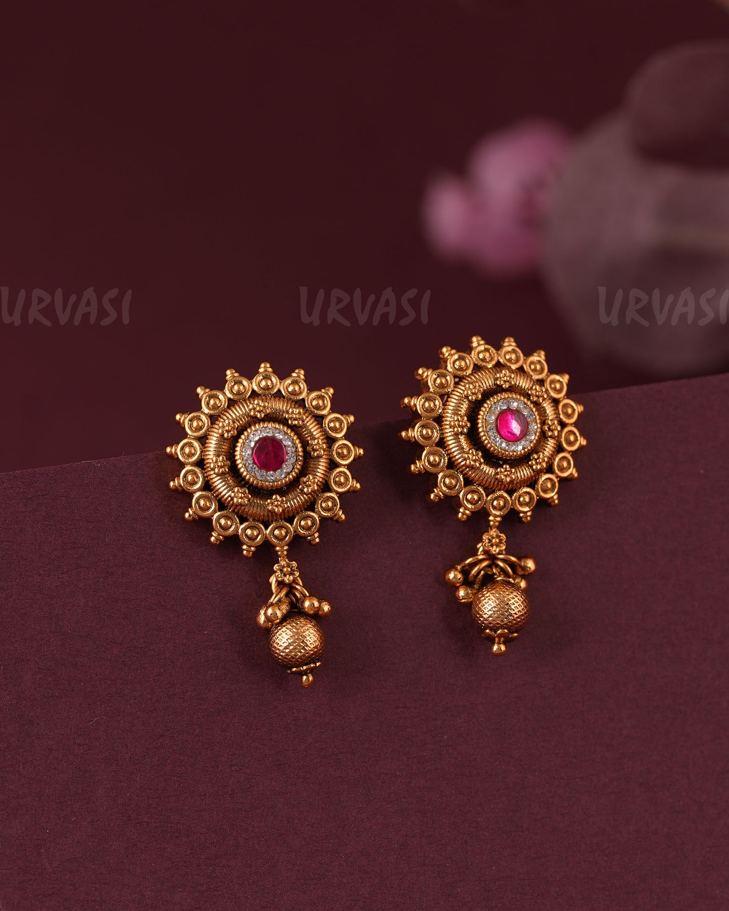 Gold-Toned Kemp- Stud Earring 1147