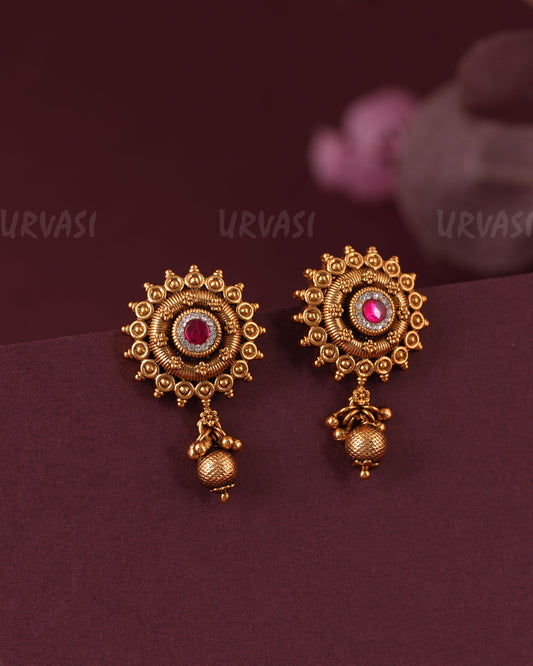 Gold-Toned Kemp- Stud Earring 1147
