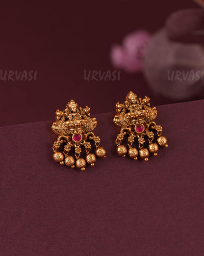 Gold-Toned Traditional Lakshmi Stud Earring ER 1151