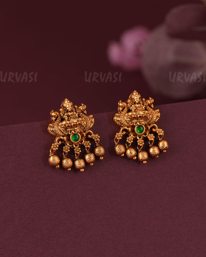 Gold-Toned Traditional Lakshmi Stud Earring ER 1151