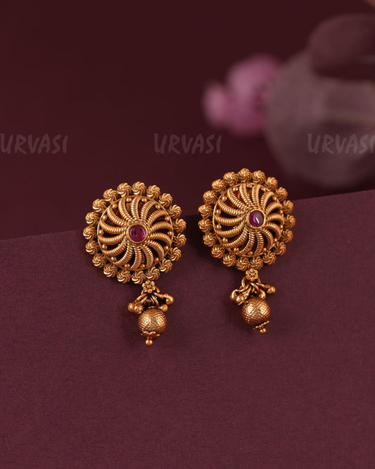 Gold-Toned floral Kemp-Stud Earring  ER 1140