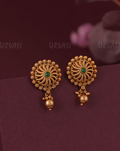 Gold-Toned floral Kemp-Stud Earring  ER 1140