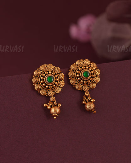 Gold-Toned Floral  Kemp-Stud Earring ER 1150