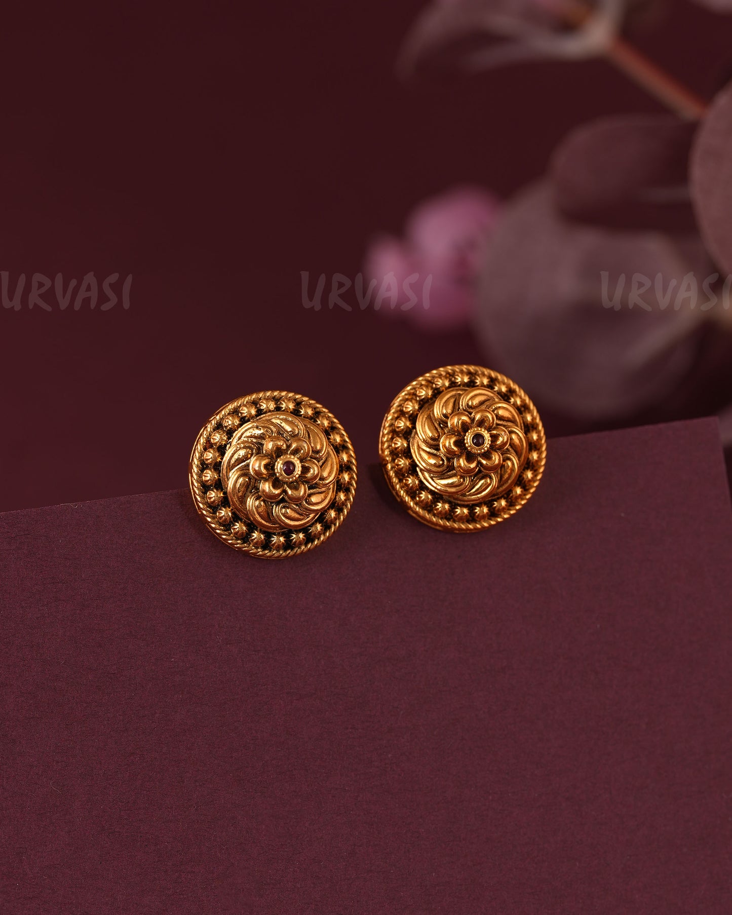 Gold-Toned Crop- Designed Stud Earring ER 1100