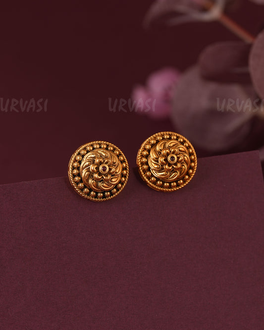 Gold-Toned Crop- Designed Stud Earring ER 1100