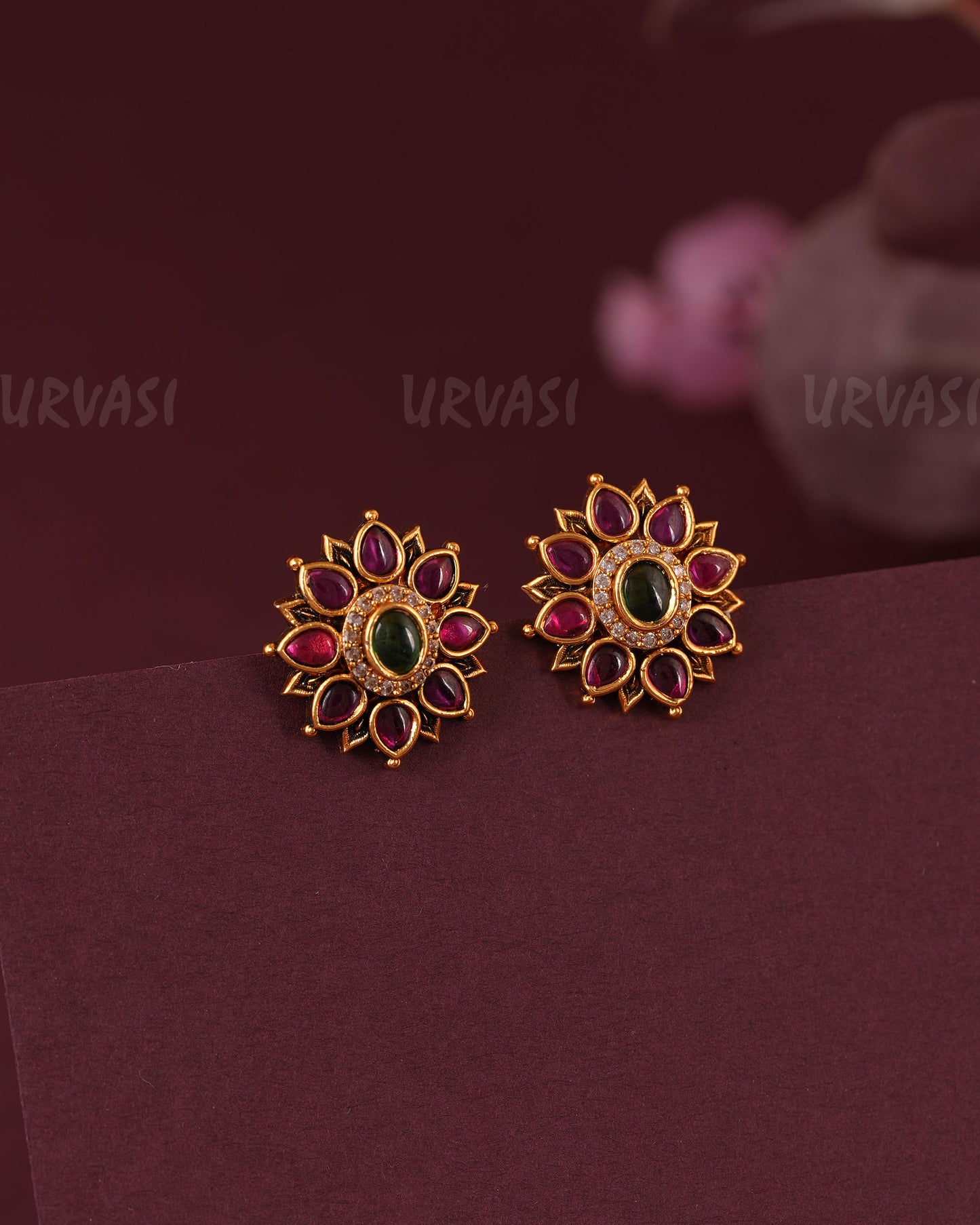 Gold-Toned Floral Stud Earring ER 1123