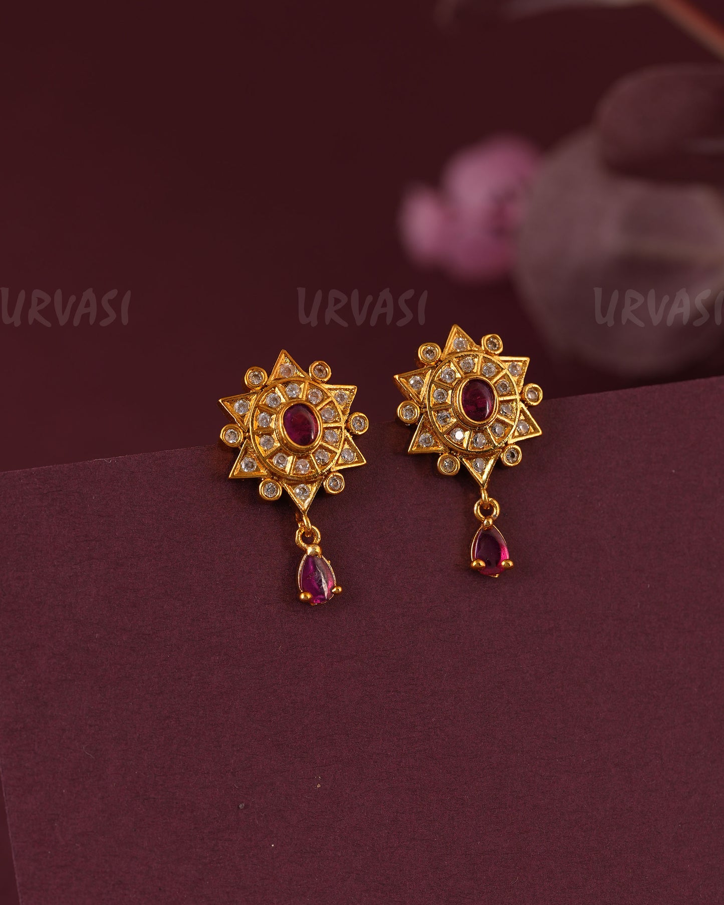 Gold-Toned Kemp-Tear Drop Stud Earring ER 1125