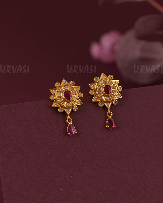 Gold-Toned Kemp-Tear Drop Stud Earring ER 1125