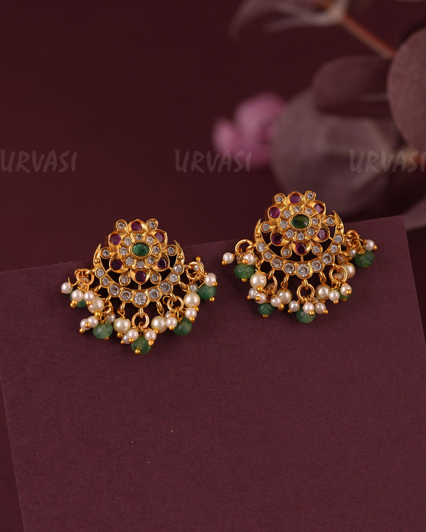 Gold-Toned Floral Stud Earring ER 1148