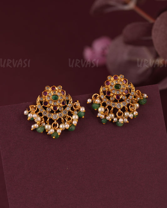 Gold-Toned Floral Stud Earring ER 1148