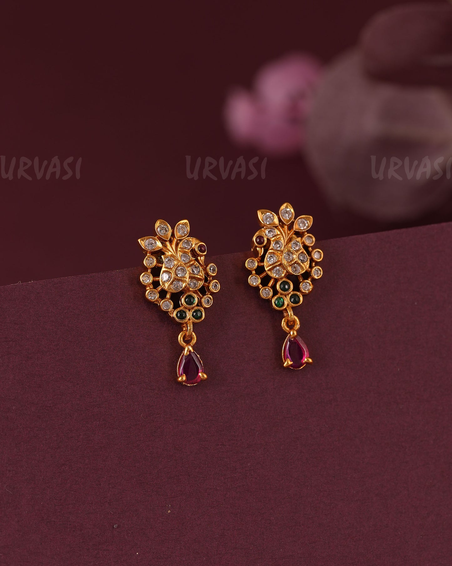 Gold-Toned  Peacock Earring ER 1121