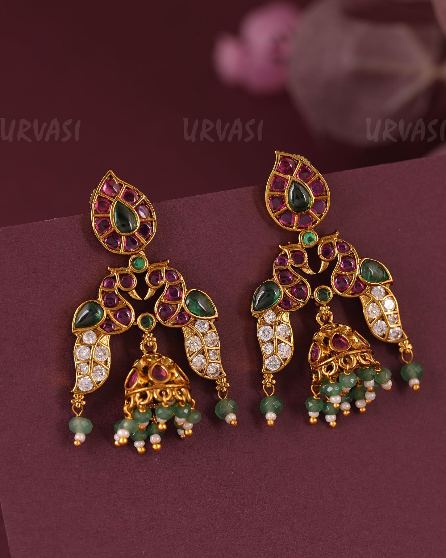 Gold-Toned Peacock Earring  ER 1129