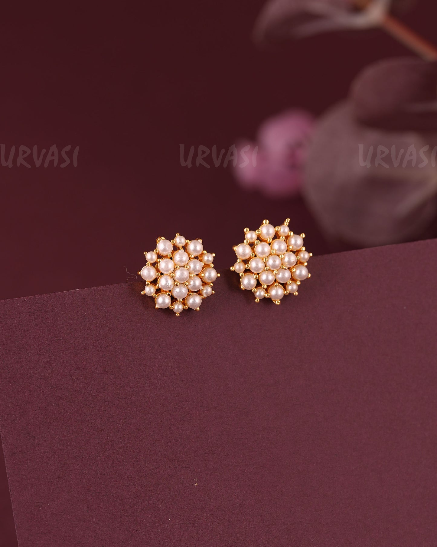 Gold-Floral Cluster Stud Earring ER 1089