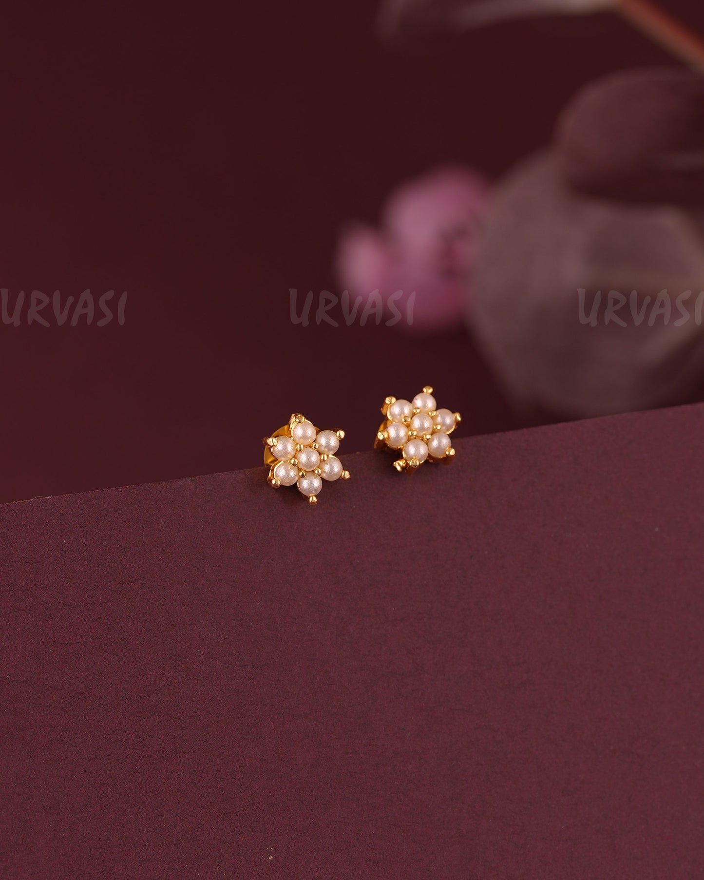 Gold-Floral Carole  Stud  Earring  ER 1081