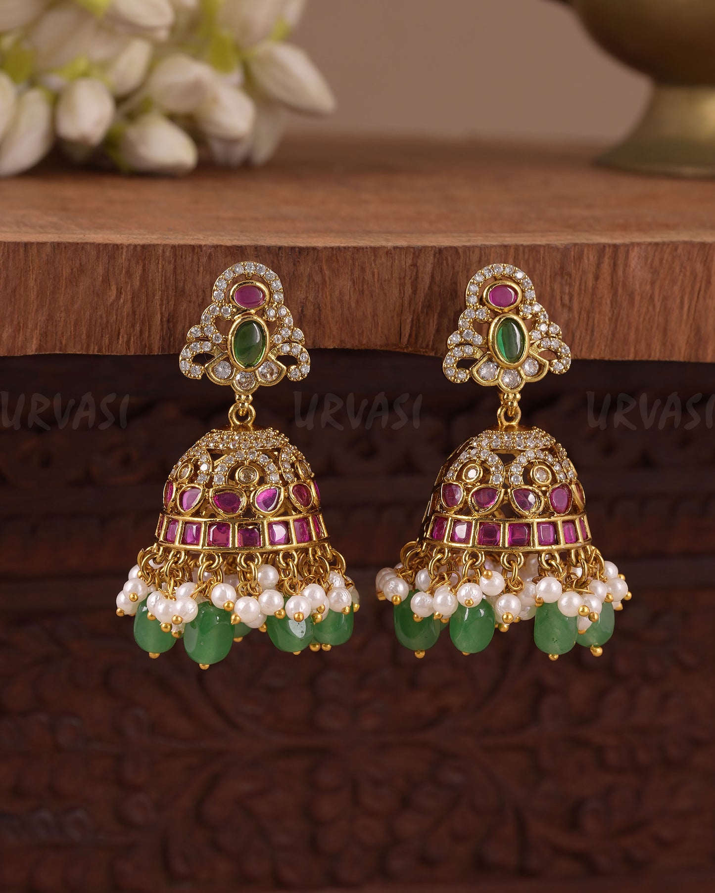 Gold-Toned  Bell-Shaped Jhumka  Earring ER 1071