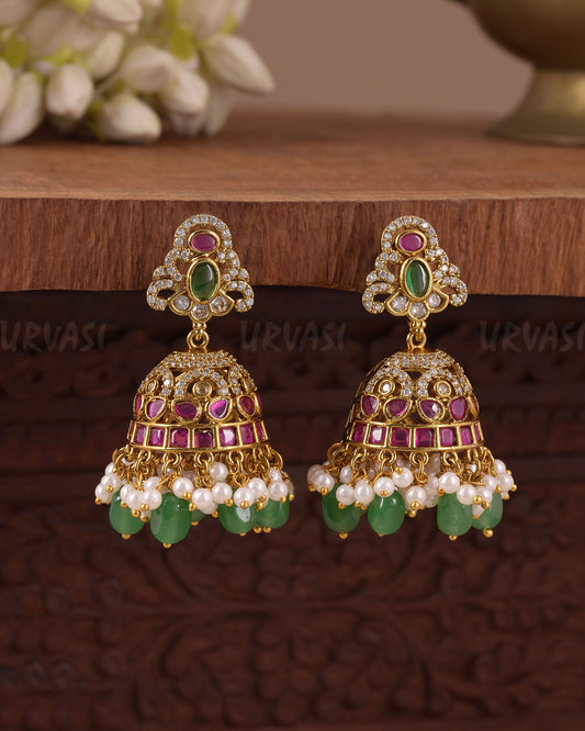 Gold-Toned  Bell-Shaped Jhumka  Earring ER 1071