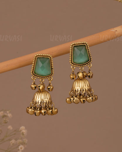 Gold-Toned  Kashmiri Ghungroo  Jhumka Earring ER 1090