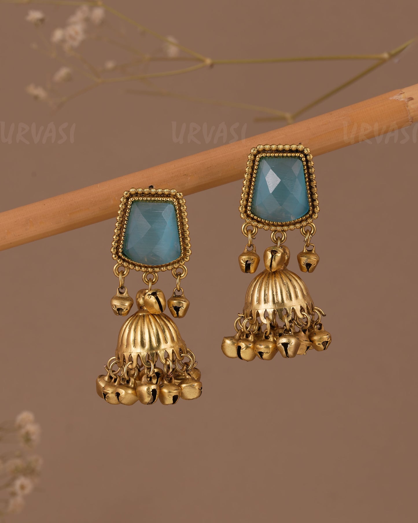 Gold-Toned  Kashmiri Ghungroo  Jhumka Earring ER 1090