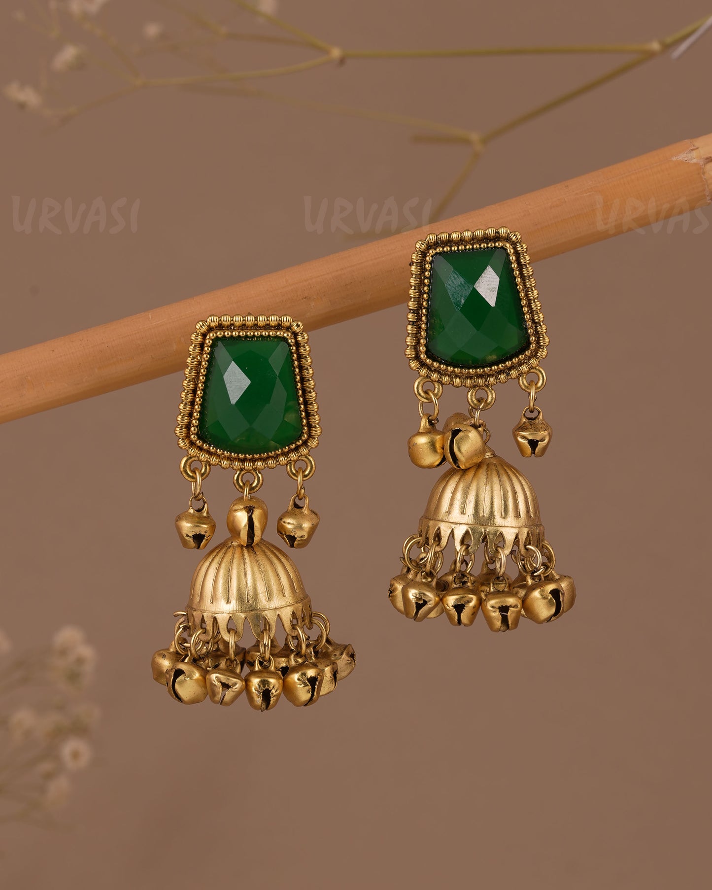 Gold-Toned  Kashmiri Ghungroo  Jhumka Earring ER 1090