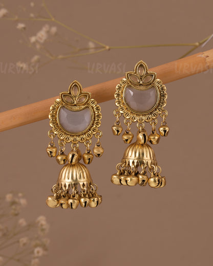 Gold-Toned Kashmiri Ghungroo Jhumka Earring ER  1086