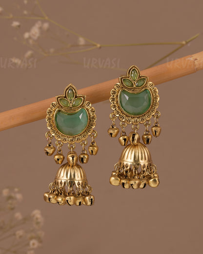 Gold-Toned Kashmiri Ghungroo Jhumka Earring ER  1086