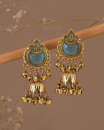 Gold-Toned Kashmiri Ghungroo Jhumka Earring ER  1086