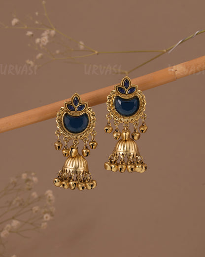 Gold-Toned Kashmiri Ghungroo Jhumka Earring ER  1086