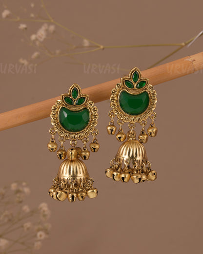 Gold-Toned Kashmiri Ghungroo Jhumka Earring ER  1086