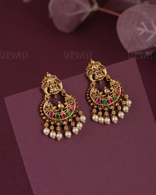 Gold-Toned Traditional Lakshmi Earring ER 1120