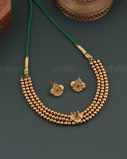 Gold-Toned Three -Layer Choker Necklace 1739