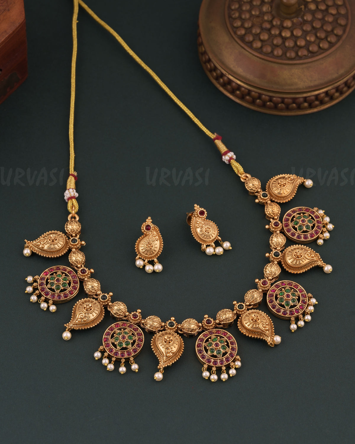 Gold-Toned  Traditional Mango Necklace 1779