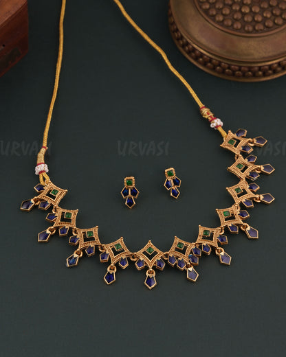 Gold-Toned Traditional Palakka Necklace 1777