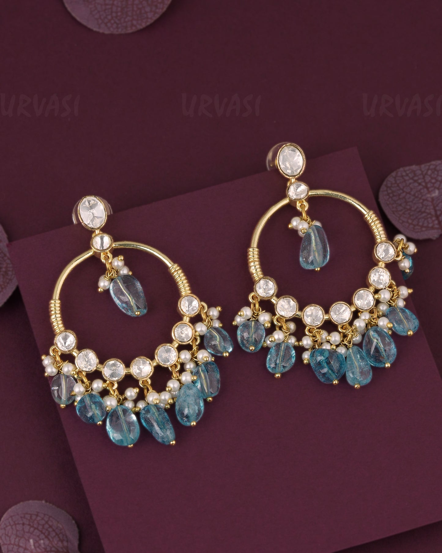 Gold-Toned Chandbali  Pearl Drop Earring ER 1233