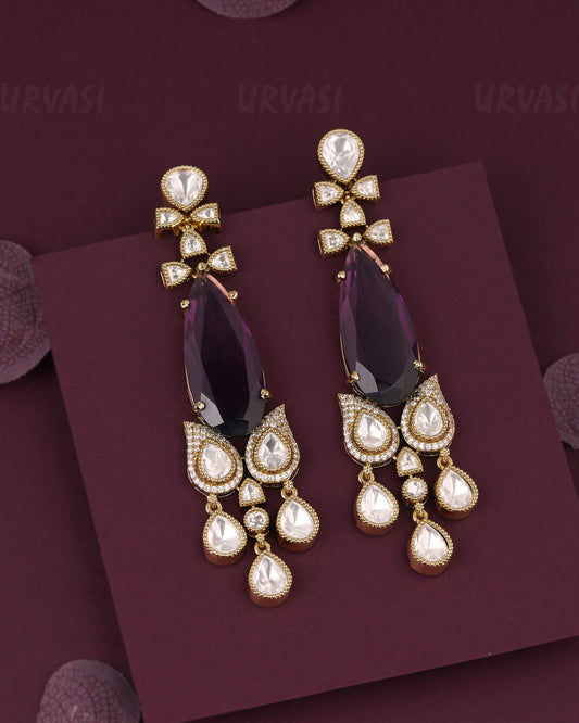 Premium Amethyst Polki  Earring ER 1174