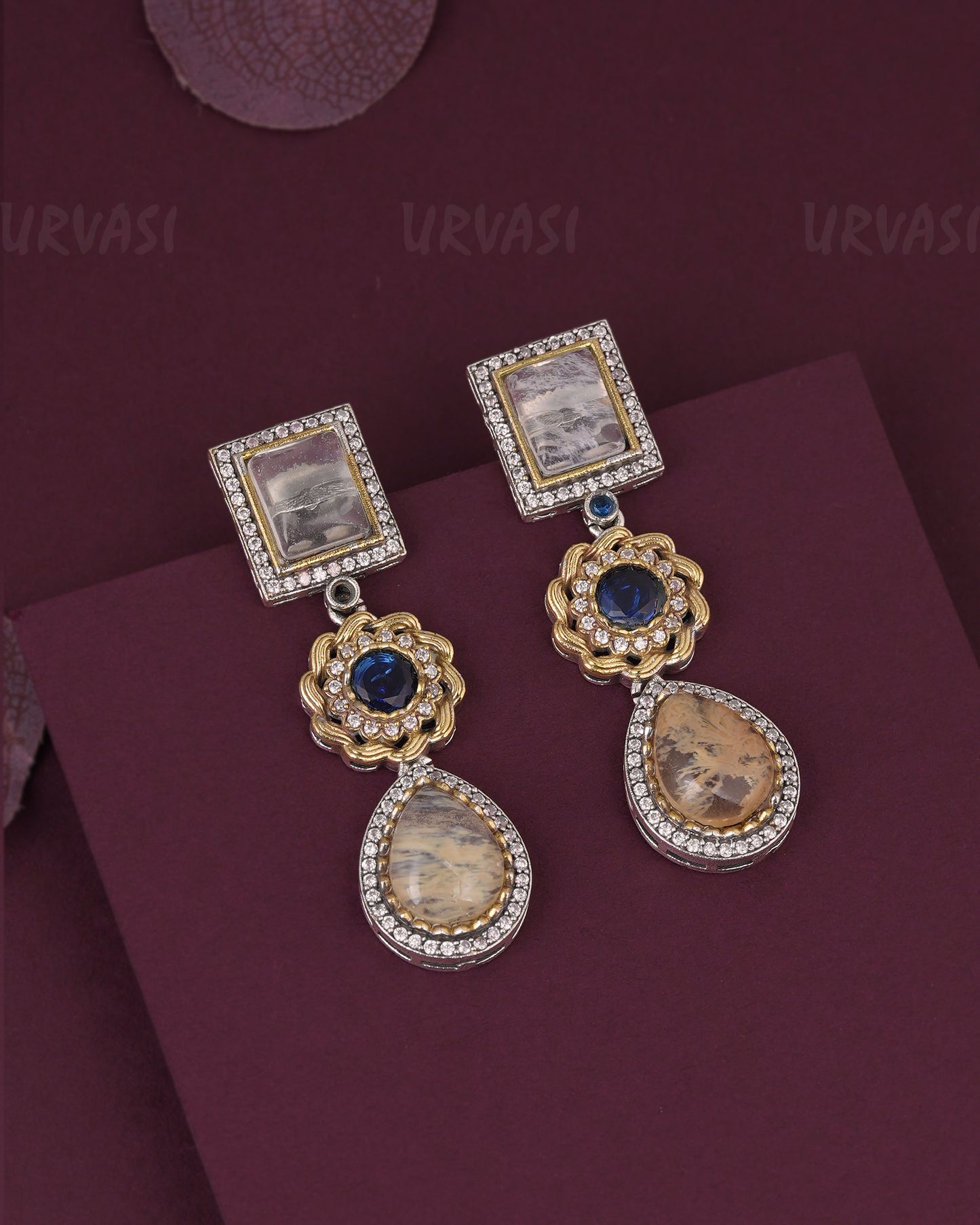 Polki-Style Glass Stone Earring  ER 1179
