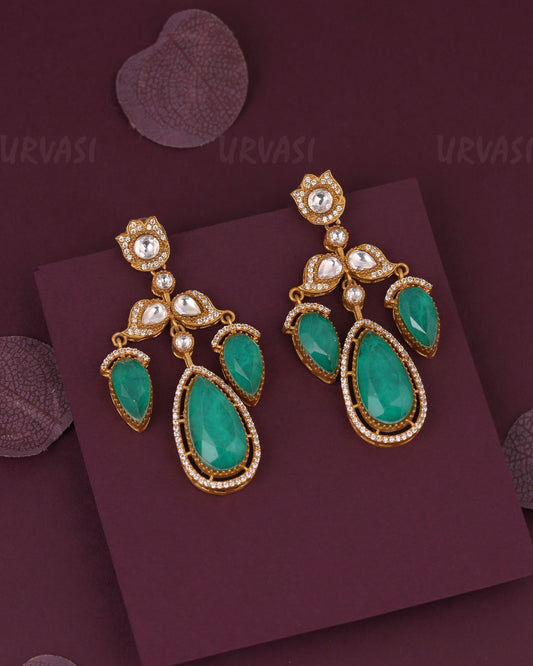 Gold-Toned  Kundan Polki  Drop Earring ER 1235