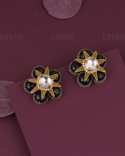 Floral-Distinct Layered Star-Motif Designed  Stud Earring ER 1161