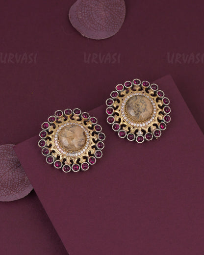 Floral-Fresh Water Designed Stud  Earring  ER  1160
