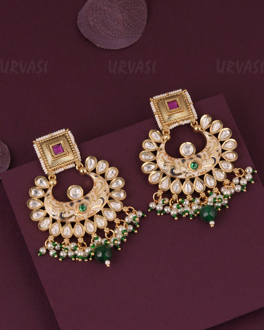 Gold-Toned  Square Chandbali  Earring ER 1166