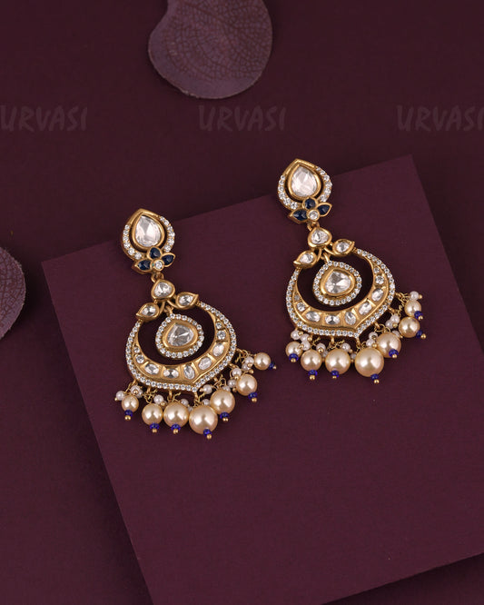 Gold-Toned Chandbali Pearl  Drop  Earring ER 1170