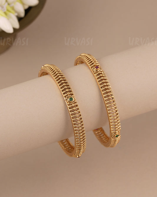 Gold-Toned Non-Idol Bangles  (Set Of Two) BA 484