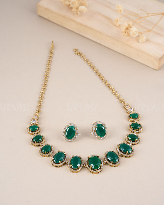 Victorian Style Monochromatic AD Necklace 548