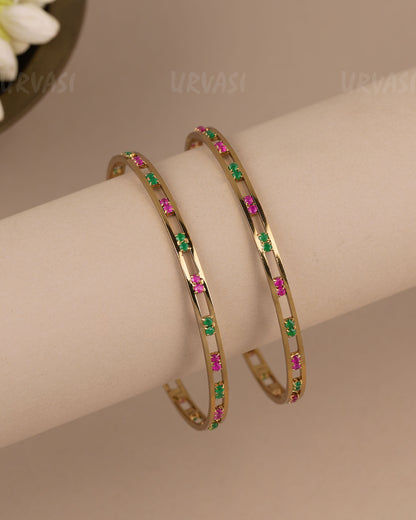 Mehendi-Polish  Cluster-Set  Bangles (Set of Two) BA 474