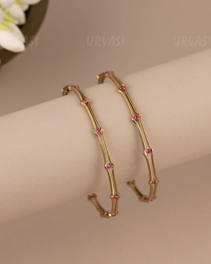 Mehendi-Polish   Kemp-Stone  Bangles(Set  of Two ) BA 473