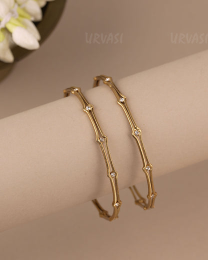 Mehendi-Polish   Kemp-Stone  Bangles(Set  of Two ) BA 473