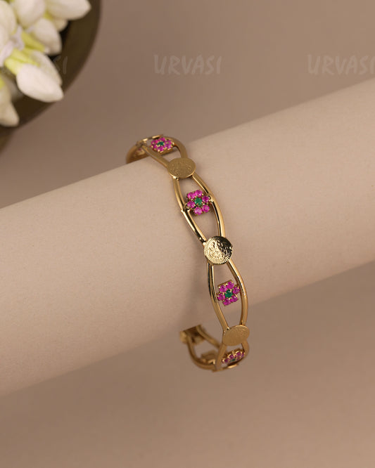 Mehendi-Polish Traditional  Floral Lakshmi Kaasu Bangles BA 476